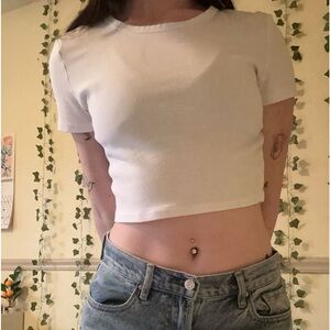 Zara white cropped top